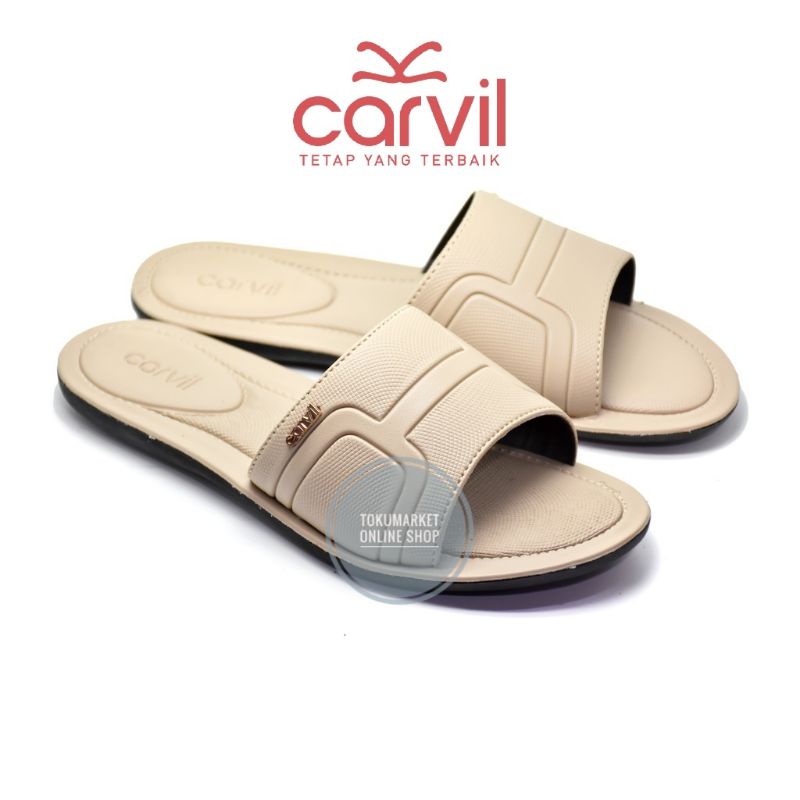 Sandal Carvil Wanita Sendal Slop Teplek Wanita Original Terbaru Kekinian