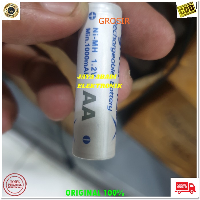 J191 SEPASANG BATERAI DYNAMAX AA1.2 V NI-MH 1000 MAH BISA DI CAS  ELEKTRONIK RECHARGEABLE BATRE ELEKTRIK BISA UNTUKJAM DINDING REMOTE MIC SENTER RADIO PERTABLE DLL LEBIH PRAKTIS DAN MENGHEMAT BIAYA PEMBELIAN BATERAI DAN MEMBANTU PELESTARIAN LINGKUNGAN