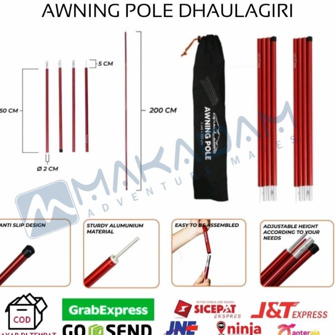 Awning Pole Tiang Flysheet Tenda Dhaulagiri