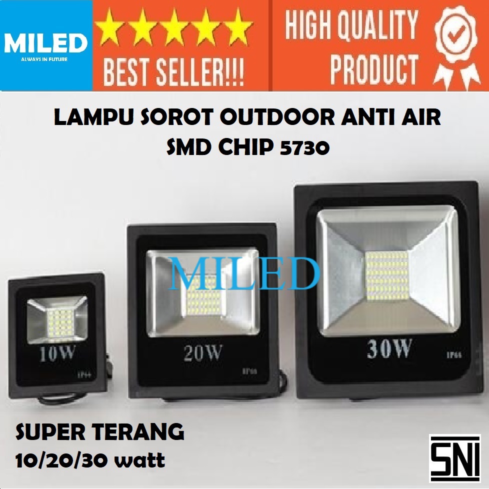 LAMPU SOROT LED 10WATT 20WATT 30 WATT / LAMPU TEMBAK FLOODLIGHT OUTDOOR SMD CHIP 5730 BERGARANSI