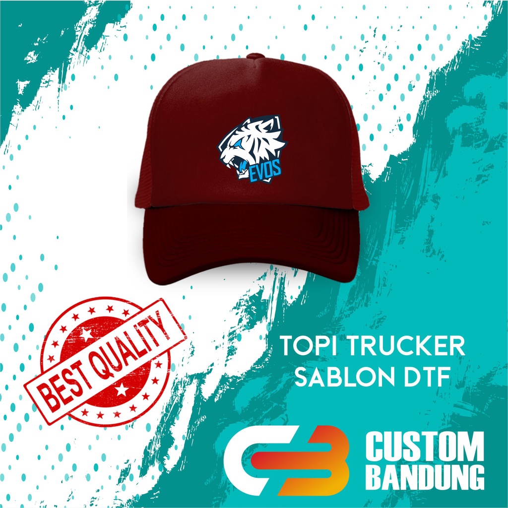 Topi Trucker EVOS ESPORT  Pria Wanita Topi Jaring Aura Jala Trucker Cap Bisa Tulis Nama Bisa COD Original High Premium Quality