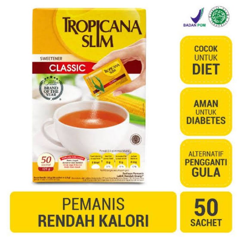 Tropicana Slim Classic Box isi 50 Sachet Sweetener