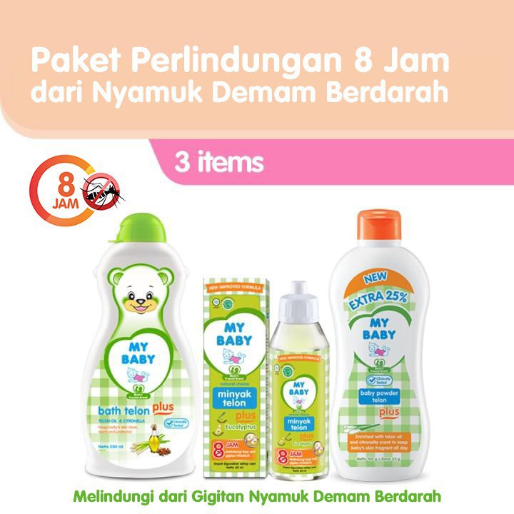 MY BABY Paket Perlindungan 8 Jam - 1 Paket (Sabun, Bedak, Minyak Telon Bayi)