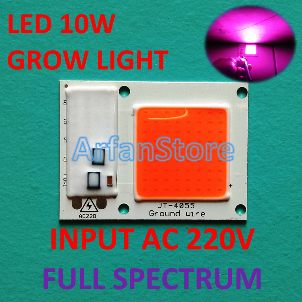 Led 10W AC 220V Grow Light HPL Full Spectrum Lampu Tanaman Hidroponik