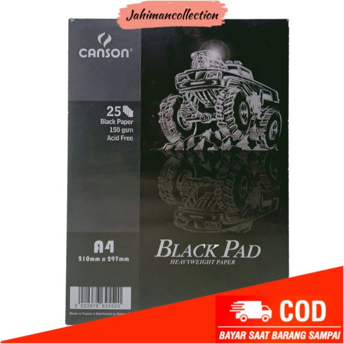 

✨ BISA COD ✨ Canson Black Pad A4 Heavyweight Paper - Buku Gambar Kertas Hitam Tebal