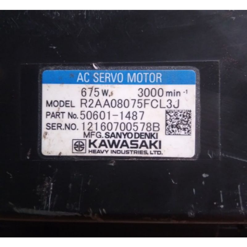 Ac Servo Motor Kawasaki R2AA08075FCP3N 675W 3000Rpm