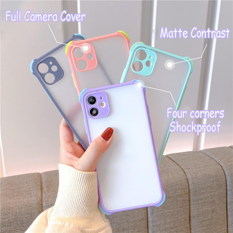 Macaron Color Casing Xiaomi Poco X3 NFC Redmi 9T 9A 9C Note 9S Note 9 Pro Note 8 Pro Note 7 Mi 10T Pro Shockproof Bumper Matte Translucent Matte Phone Case BY