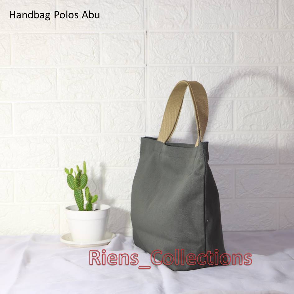 HANDBAG TAS JINJING KANVAS POLOS WARNA ABU / GREY. Riens Collections