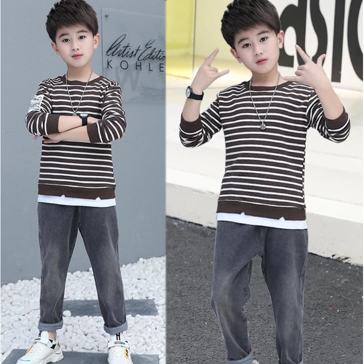 Baju Setelan Anak Laki Laki Premium Stripe