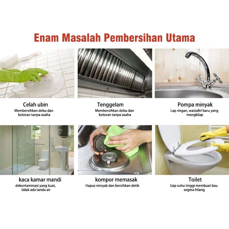 Mesin Steam Cleaner Pembersih Uap Listrik Portabel Steamer Genggam Rumah Tangga Rumah Kantor Kamar Membersihkan Peralatan Lampiran Alat Sikat Dapur