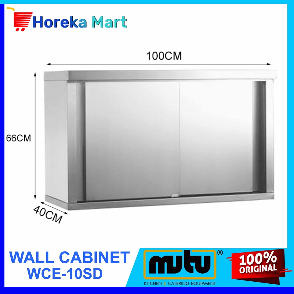Rak Dapur Gantung Stainless Lemari Piring Dinding Restoran 2 Pintu Geser Mutu WCE10SD