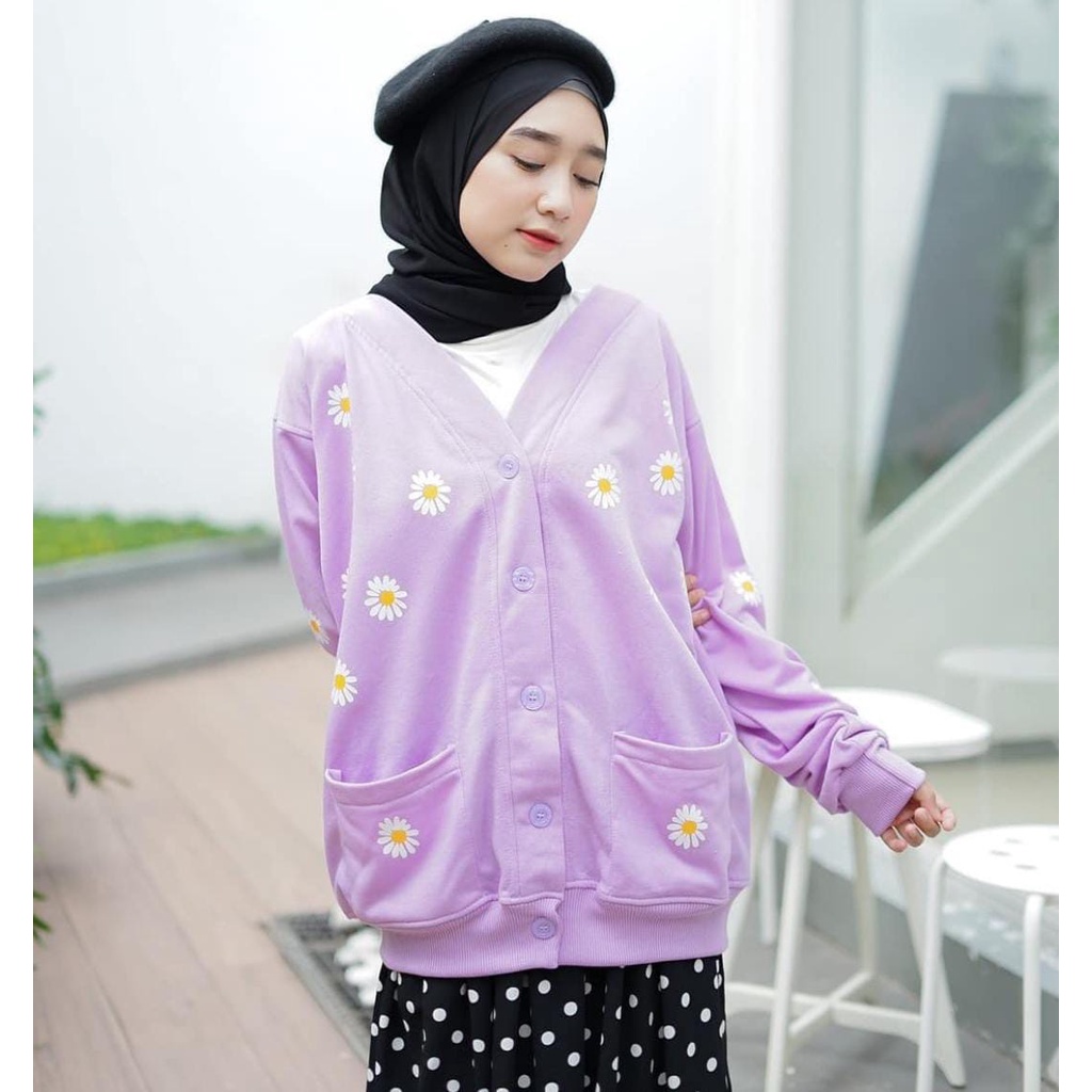 Little daisy Cardigan Motif Bunga Bahan Flacee