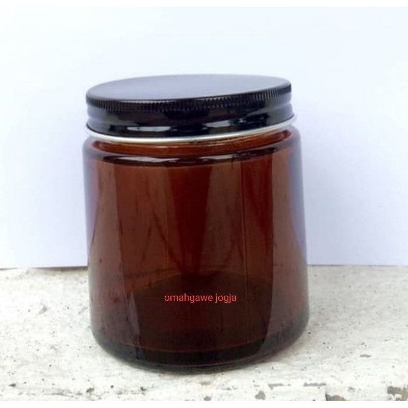 Glass Jar Amber / pot kaca amber pomade 100ml/ kemasan kosmetik kaca