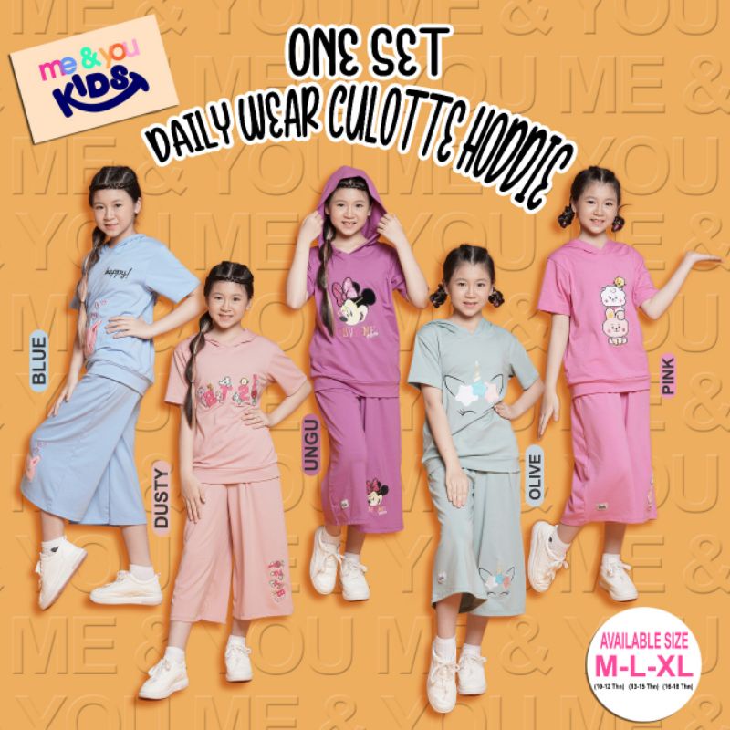 One Set Daily Wear Cullotte Hoodie by ME & YOU KIDS