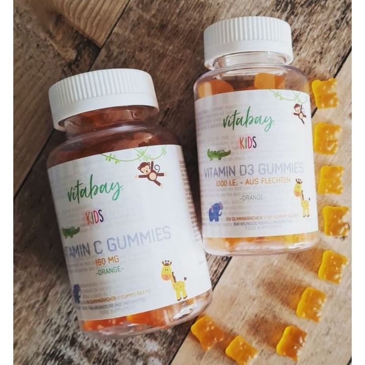 Jual Vitabay Kids Vitamin D3 1000 IU kenyal buat anak anak rasa orange per tablet Shopee Indonesia