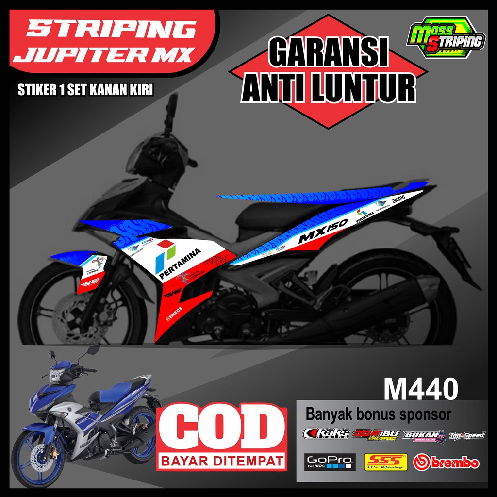 COD Striping stiker Yamaha MX King 150 (m440) Livery Mandalika sticker setiker stiker lis variasi pa