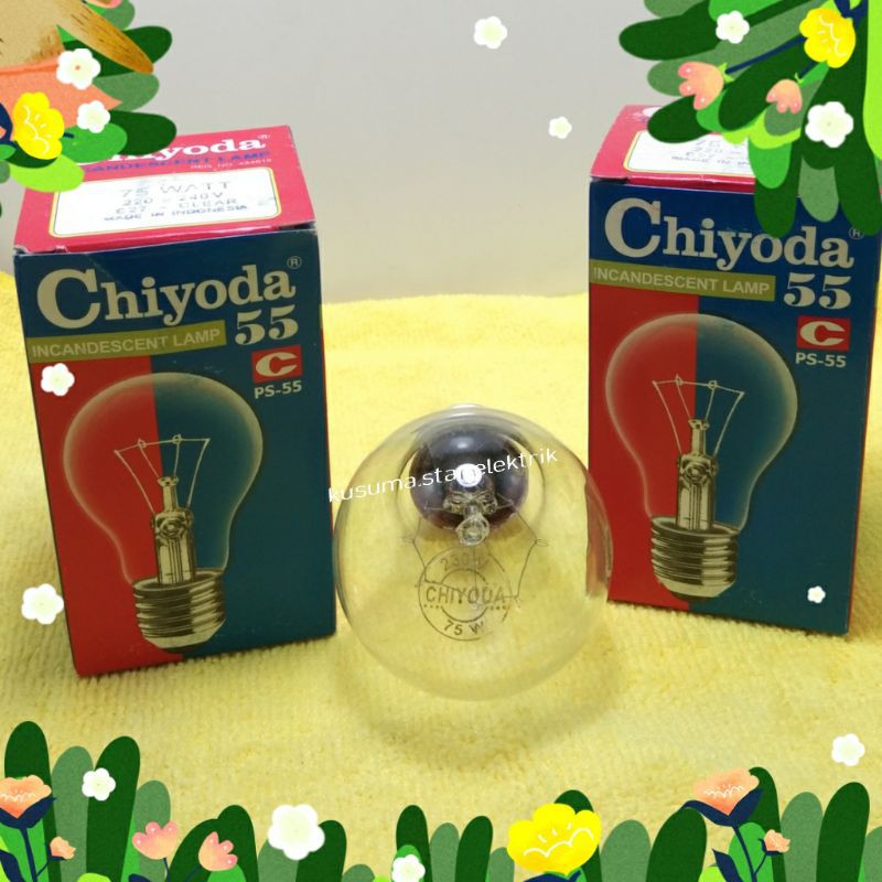 Lampu pijar 75 watt.lampu chiyoda pijar 75watt.e27