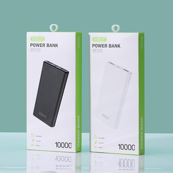 Robot Powerbank 10000 mah 2 ouput Usb RT170  (type c dan Micro ) Power Bank