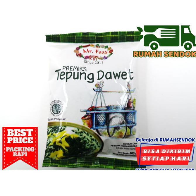 

Promo Awal tahun Cendol/Dawet Pandan Hijau Tradisional Tepung Premix Mr. Food 100gr Big Sale