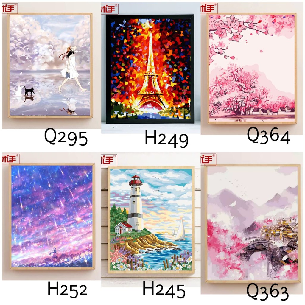 DIY Lukisan / Melukis dengan Angka / DIY Paint by Number Ukuran 40x50