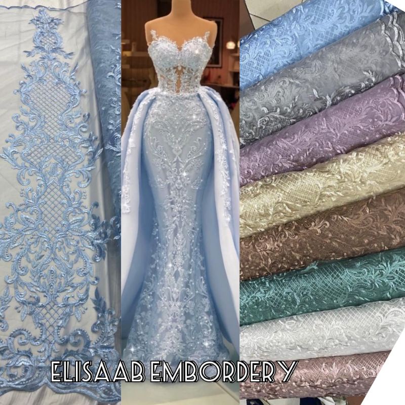 Bahan tile elie saab, bahan kebaya , blouse, tile murah, kain tile elie saab, tulle elisab