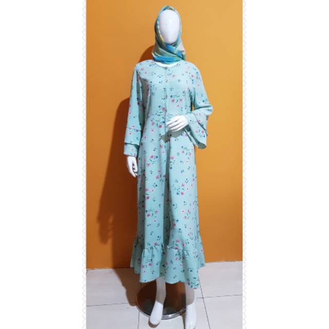 Dress / outer panjang - lengan lonceng - bahan sifon