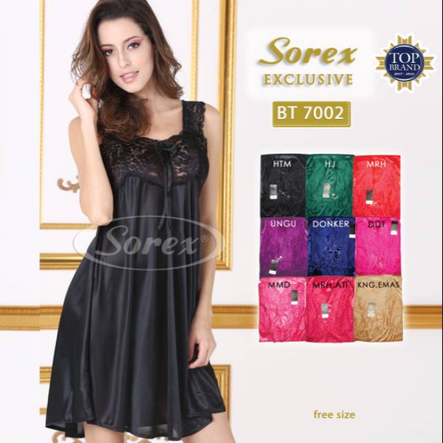 Baju Tidur Wanita Satin Halus Premium Lingerie Sorex Exclusive 7002 Murah