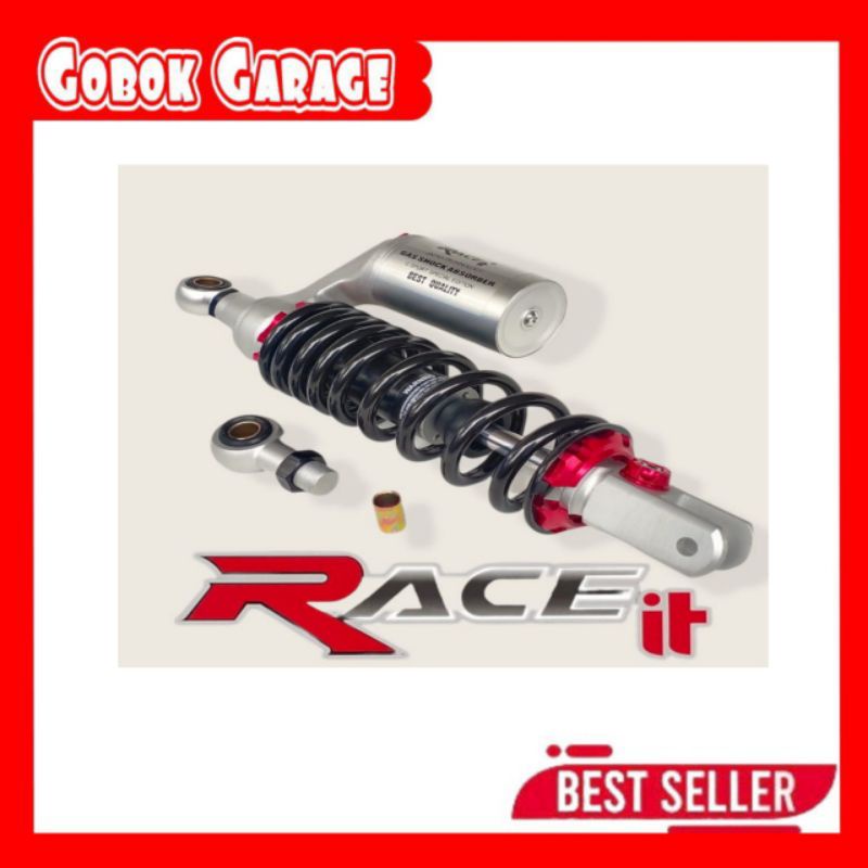 Shockbreaker race it Uk 310mm &amp; 330mm Ulir Hitam Tabung Silver matic Honda &amp; Yamaha