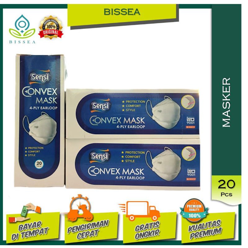 SENSI CONVEX MASK / MASKER SENSI CONVEX 4-PLY EARLOOP