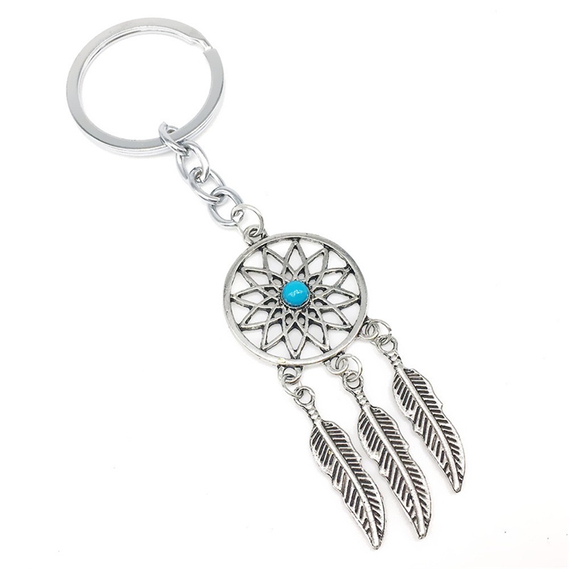 Gantungan Kunci Dream Catcher Bahan Metal Warna Silver