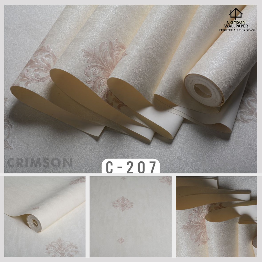 CRIMSON WALLPAPER DINDING VINYL KEMBANG TEBAL