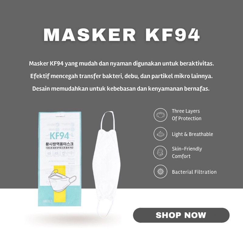 MASKER KF94 4PLY KOREA ZIPLOCK ISI 10PCS / MASKER KF94 HITAM PUTIH