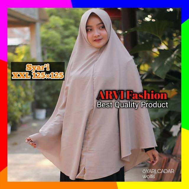 Two Layers Khimar Dhanisa - Hijab khimar syar'i double layer ceruty model pinguin