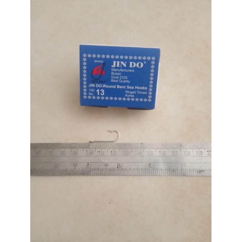 Mata Pancing Kail Hooks Jin Do Round Bent Sea Qual 2335 No 13 Made in Korea Ringed