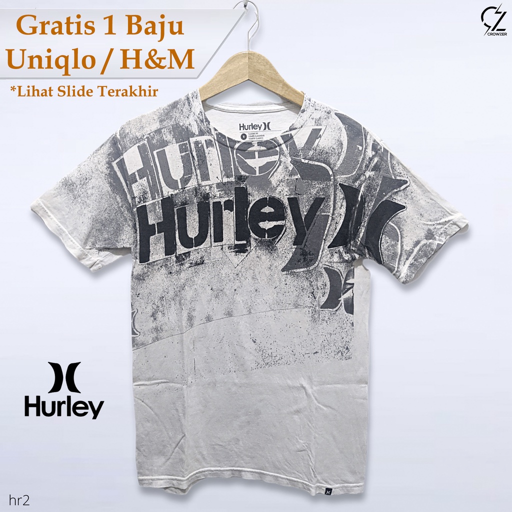 Kaos T shirt Baju Hurley Pria Distro Cowok katun Hurley Original Thrift Second Branded