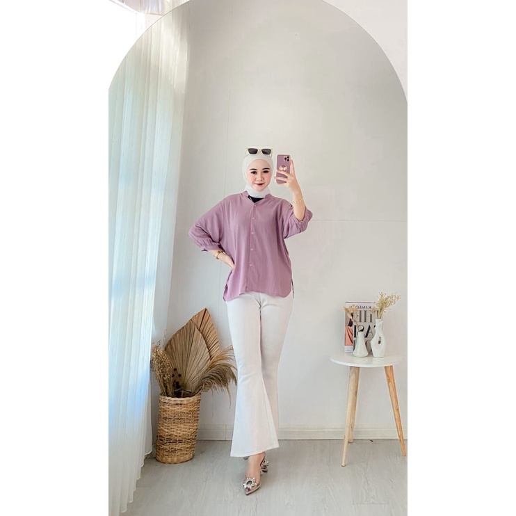 Charlie Top / Atasan Wanita - Kemeja Wanita - Blouse Wanita Kemeja Oversize Kemeja crincle Kemeja crinkle