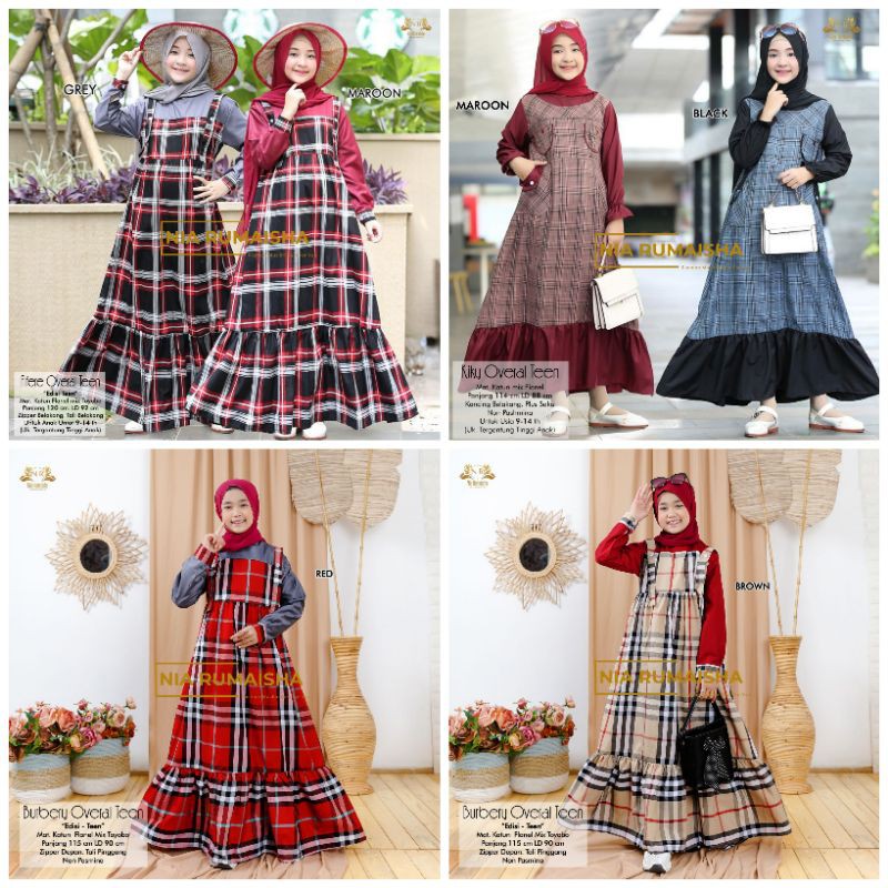 SOLO / FAYRA BURBERRY KIKY FIFERE OVERALL TEEN REMAJA ORI NIA RUMAISHA / M06