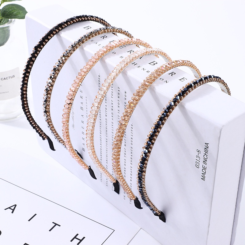 KOREAN PEARL HEADBAND - Bando Crystal Korea Mutiara Mote dengan Krystal Blink Blink Girly Retro - Premium Korean Style