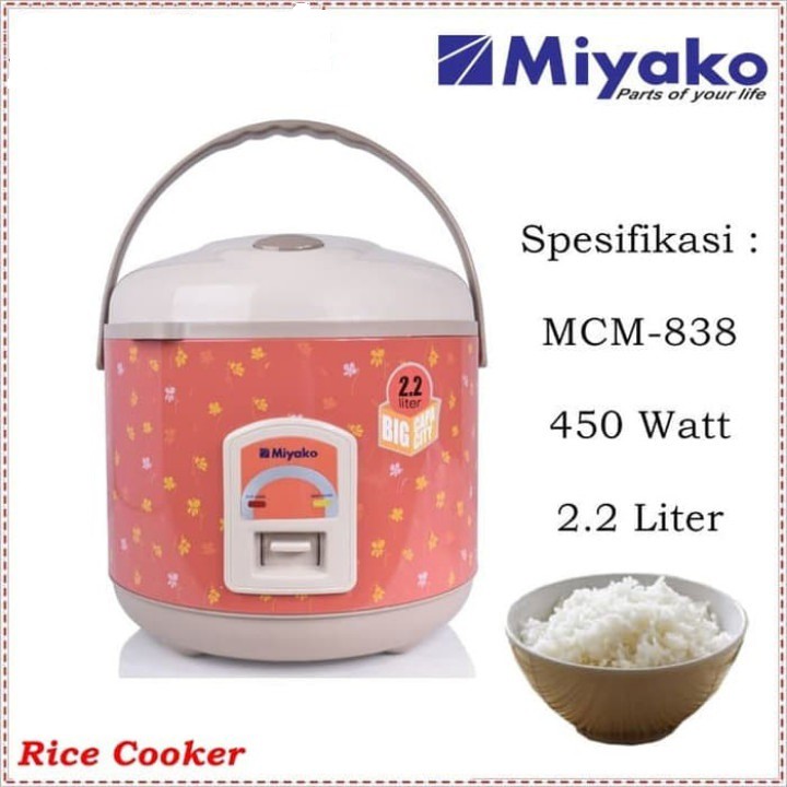 MIYAKO Magic Com 2,2 Liter / Rice Cooker 3in1 MCM 838 - Garansi Resmi 1 Tahun