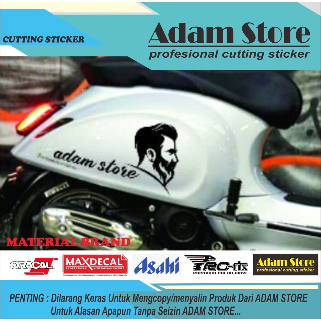 sticker motor vespa matic / Sticker motor vespa / model logo kepala adam store stiker custom