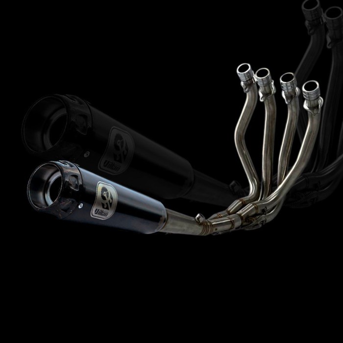 KNALPOT VILLAN TYPE PRO2 BLACK FULL SET NINJA ZX25r ZX250 BARANG 1005 ORIGINAL