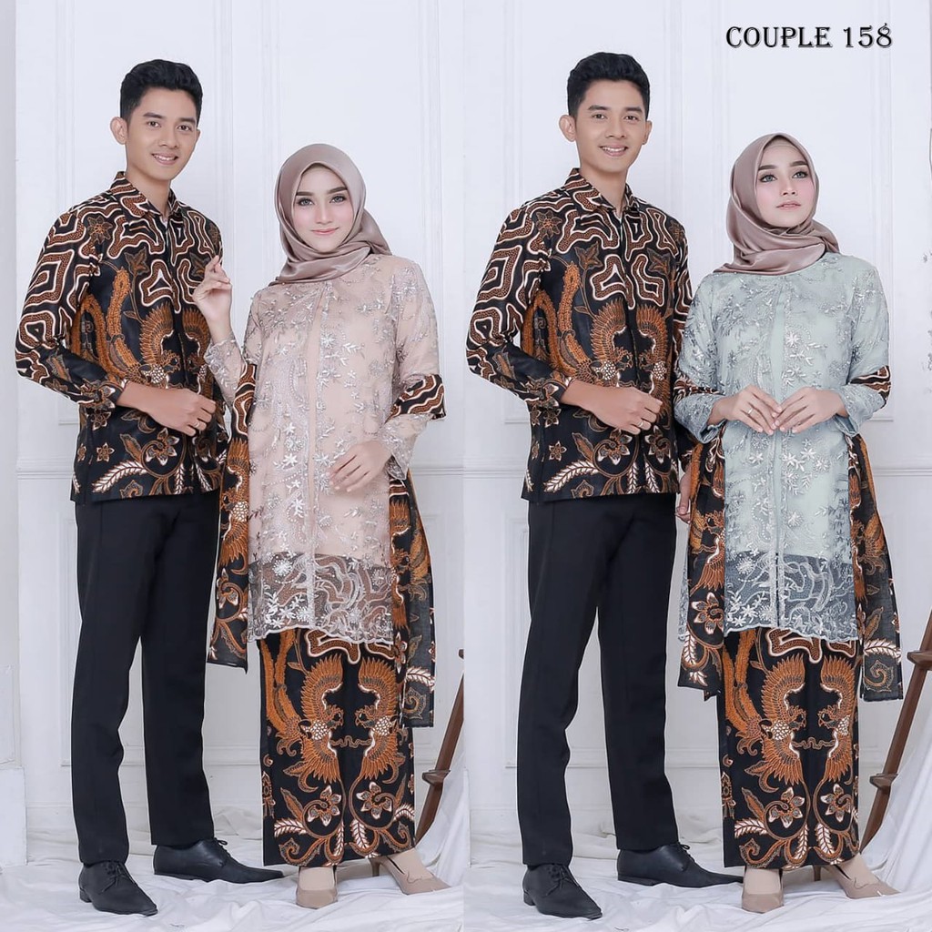 aneka batik Couple Kebaya Broklat 158 / batik solo murah / sarimbit kebaya / kebaya solo /ootd batik
