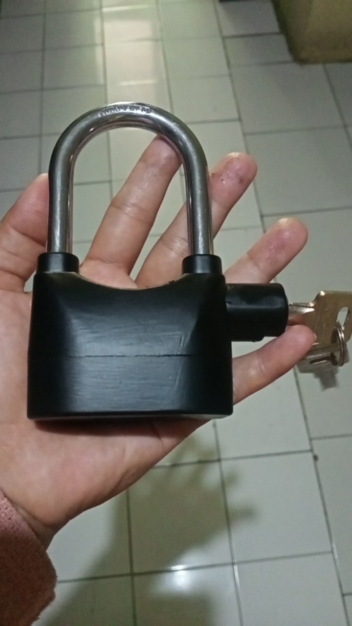 Original Gembok Alarm Anti Maling Ring Panjang Alarm Lock Kunci