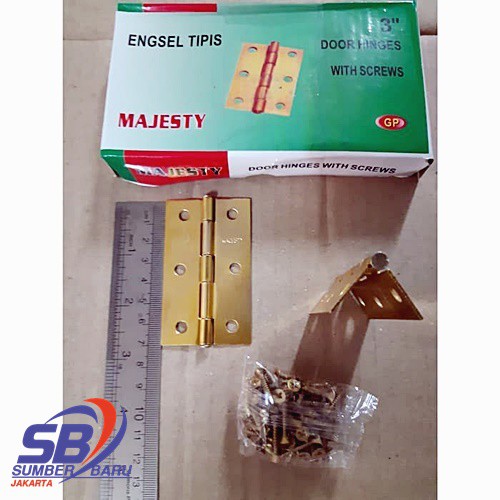 Engsel Kupu Mini Kecil 3" kuningan Pintu Lemari Kayu Kotak Box Peti SBJ