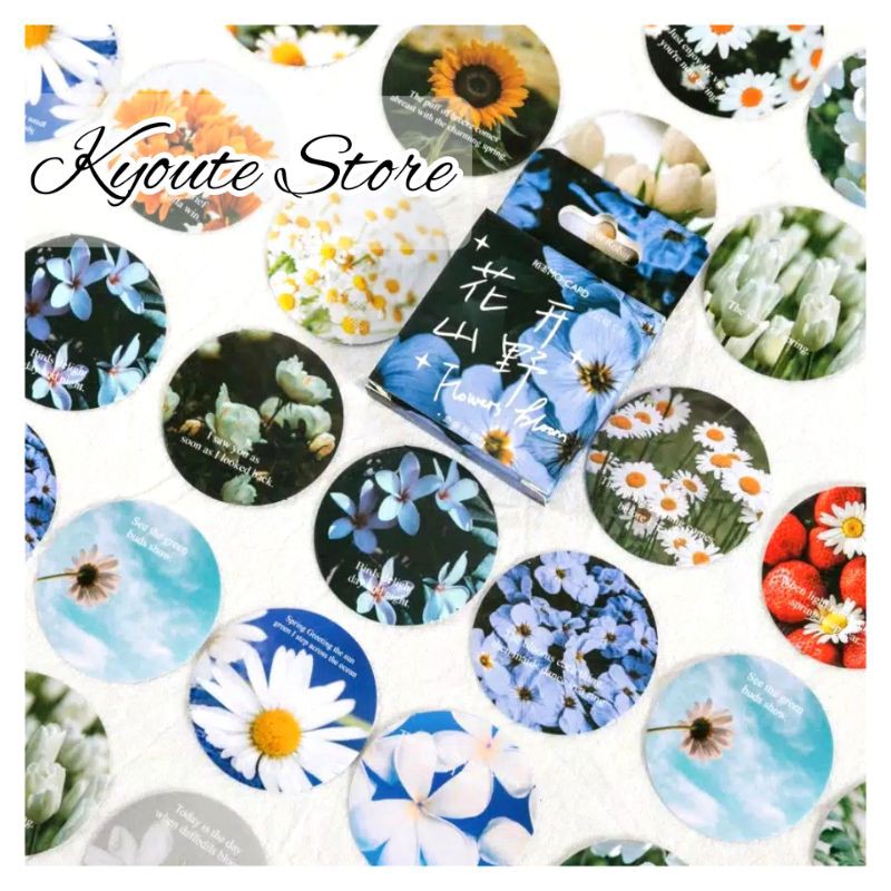 

46 pcs Sticker Deco Flower Bloom Aesthetic Scrapbook DIY Bujo Planner Diary HP Journal