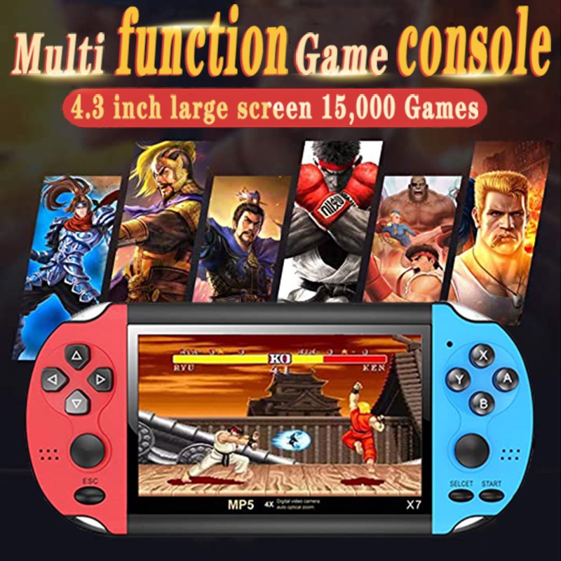 PSP X7 Gameboy Handheld Game Console Player 4.3 Inch 8G Built-in 10000 Games TF Card support TV Out video game