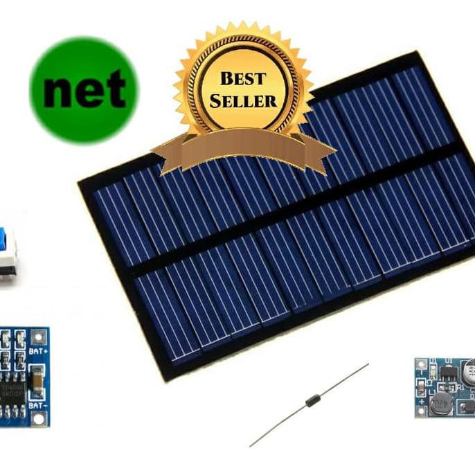 BISA BAYAR DI TEMPAT Paket 5 in 1 Modul Kit Powerbank Panel Surya / Solar Cell DIY