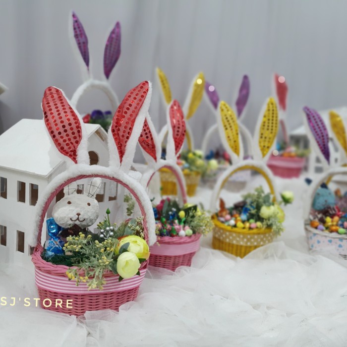 

Easter bunny eggs hampers hiasan paskah 2021 hadiah kado anak lucu