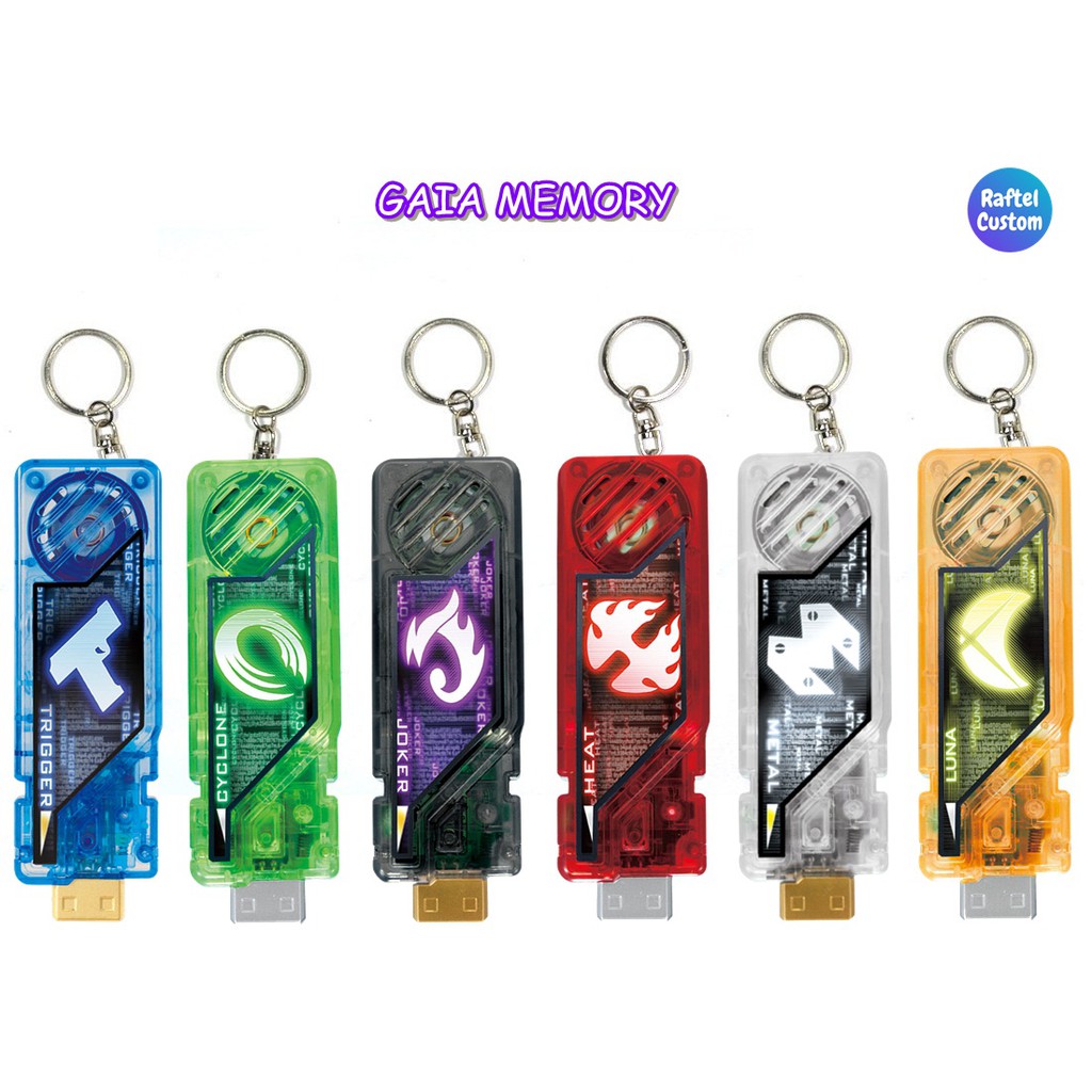 Gantungan Kunci Kamen Rider W Gaia Memory