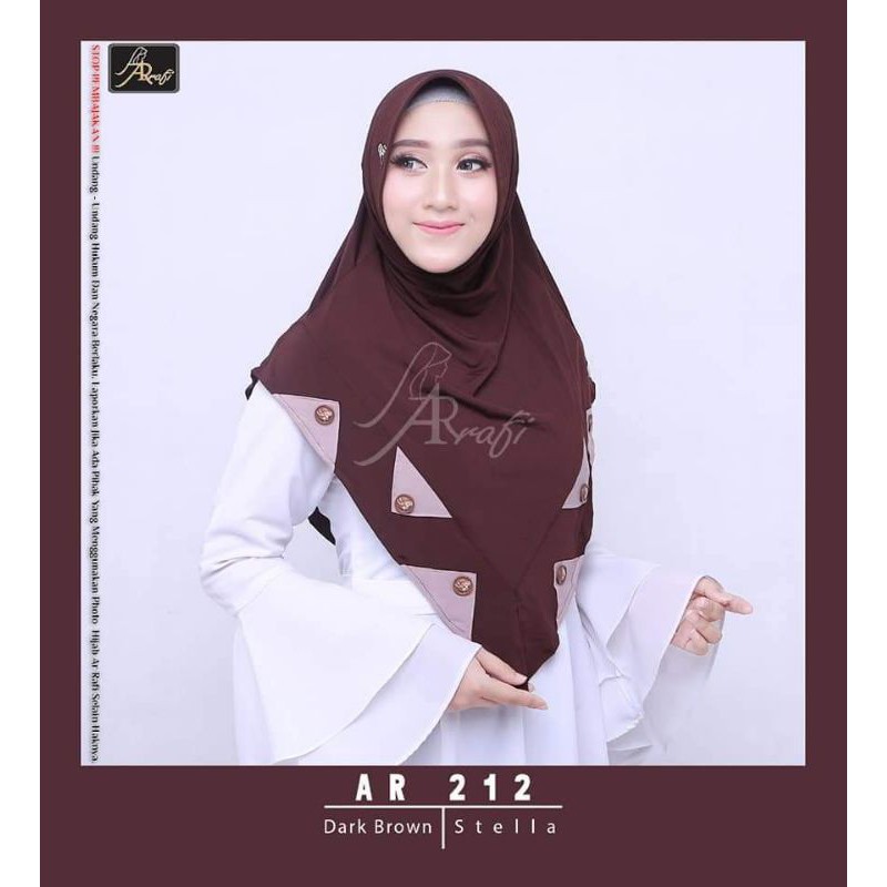 Hijab arrafi AR 212  hijab instan | INAYAHHIJAB-Darkbrown